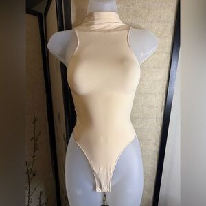 SKIMS Cream High-Neck Bodysuit